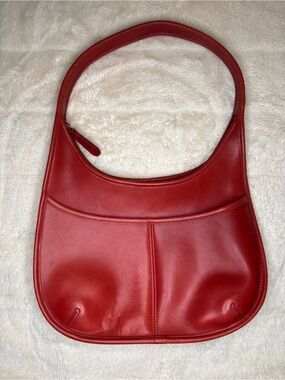 Vintage Coach Ergo 9033 Red Leather Hobo Shoulder Bag Costa Rica Y2K